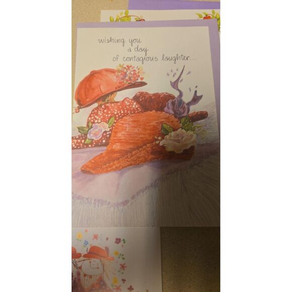 Lot Of 3 Red Hat Cards Happy Birthday New - Picture 5 of 8